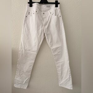 AG Adriano Goldschmied Men's White Straight Jeans